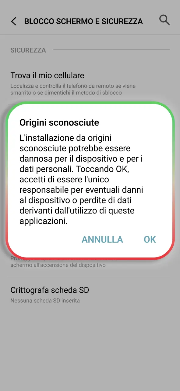 Attiva le fonti sconosciute e installa facilmente l’APK Winnita.