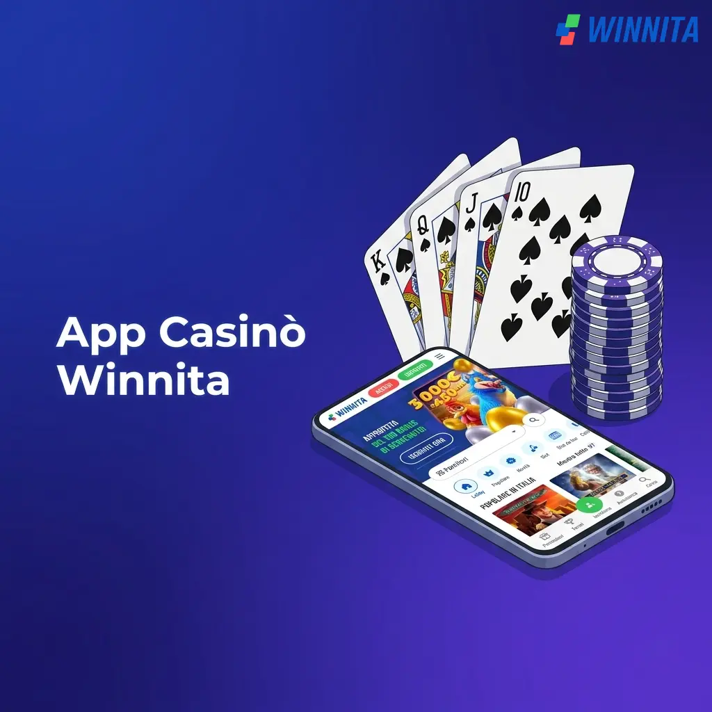 App Casinò Winnita su Android e iOS con slot, roulette, blackjack, baccarat e live dealer certificati RNG.