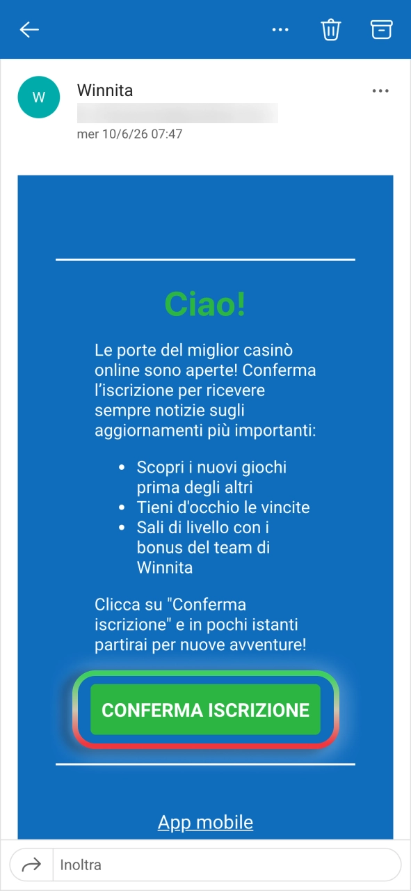 Verifica il profilo Winnita e proteggi il tuo account rapidamente.