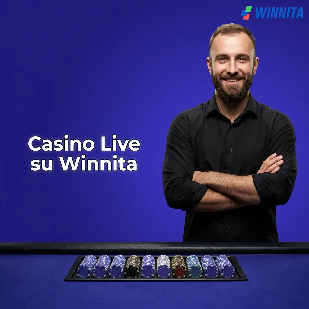 Dealer professionista in diretta su Winnita Casino Live con roulette, blackjack e game show in HD.