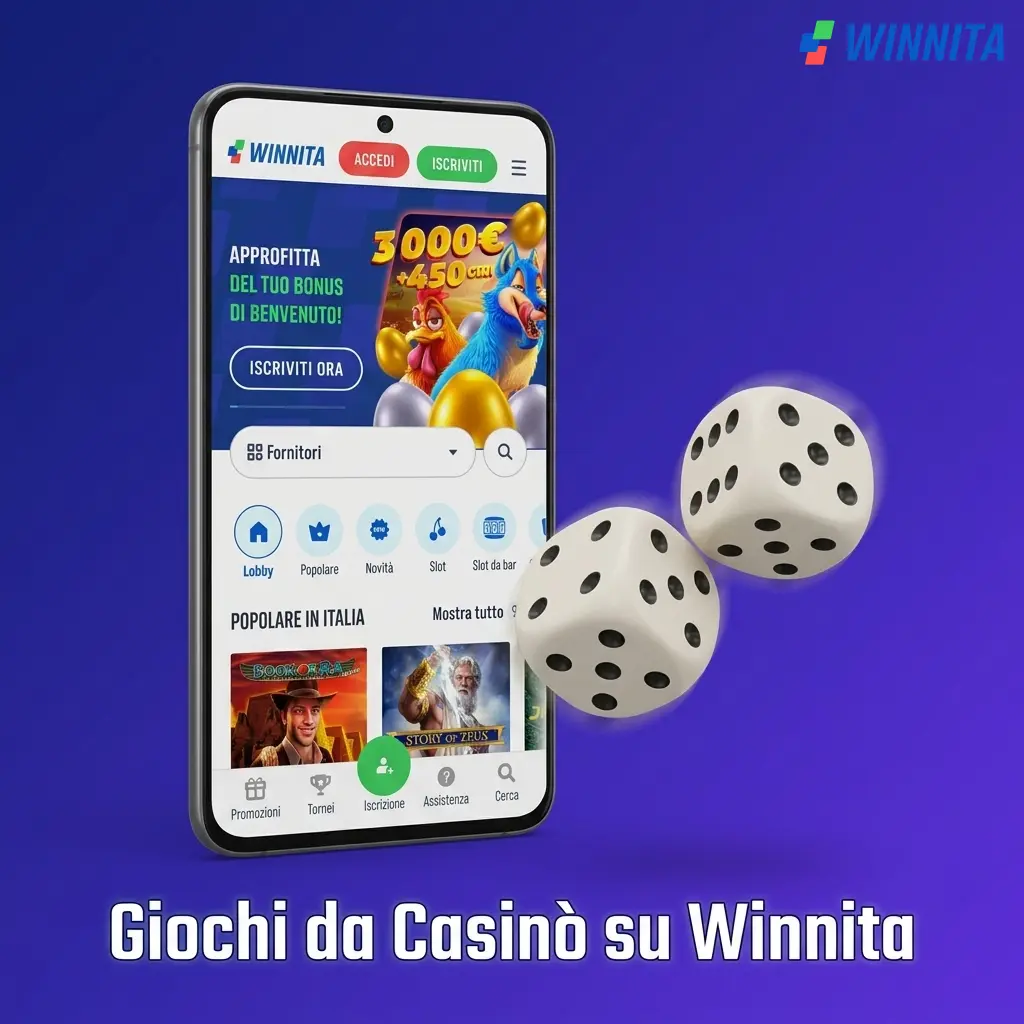 Catalogo giochi casinò Winnita: slot, roulette, blackjack, baccarat, poker e live dealer con oltre 5000 titoli.
