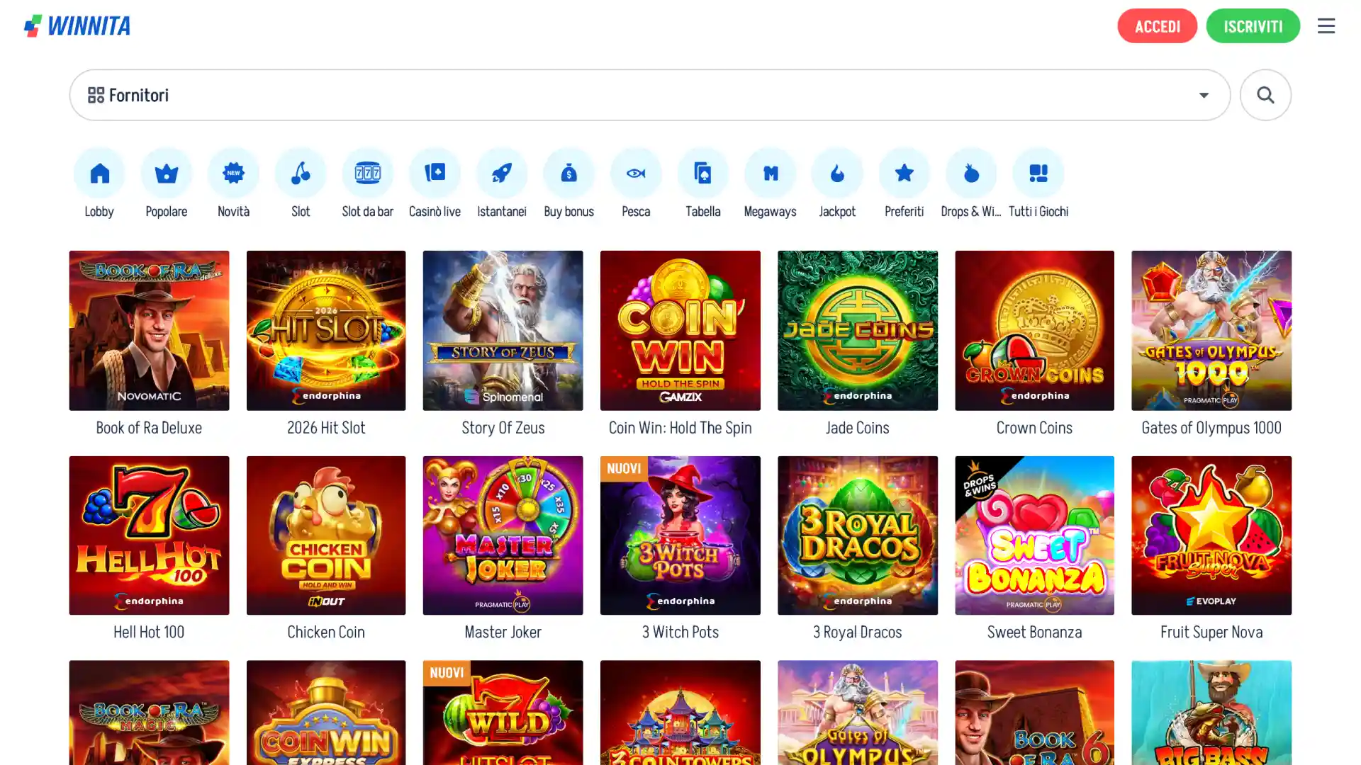 Gioca nel casino Winnita e approfitta di bonus dedicati.
