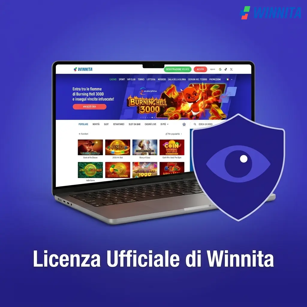 Licenza ufficiale Winnita rilasciata da Curaçao eGaming numero 365/JAZ per sicurezza e correttezza dei giochi.
