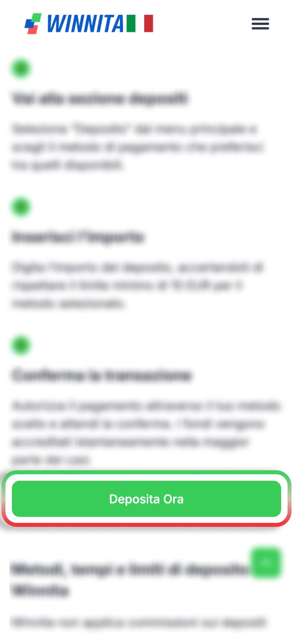 Crea un account Winnita e accedi facilmente ai servizi disponibili.
