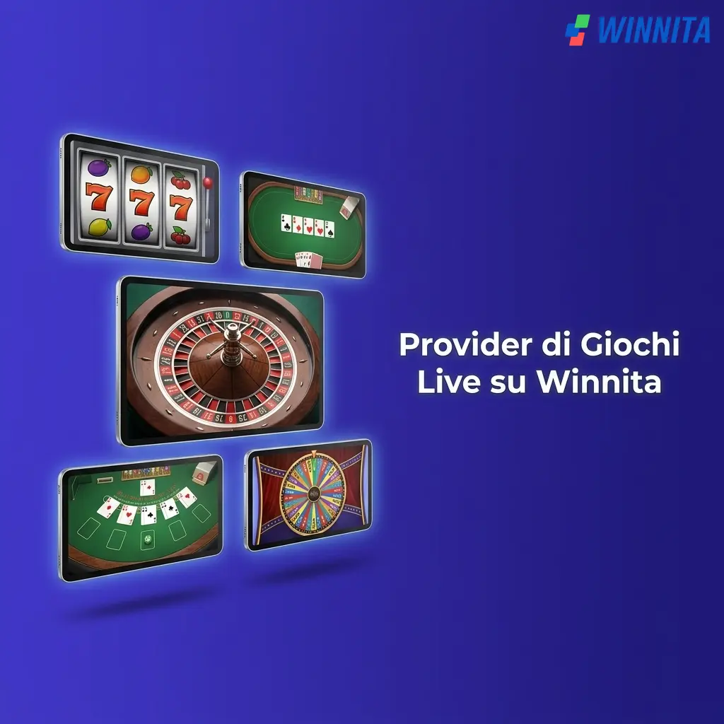 Provider di giochi live su Winnita: Evolution, Pragmatic Play, Ezugi, Playtech e NetEnt per tavoli live certificati.