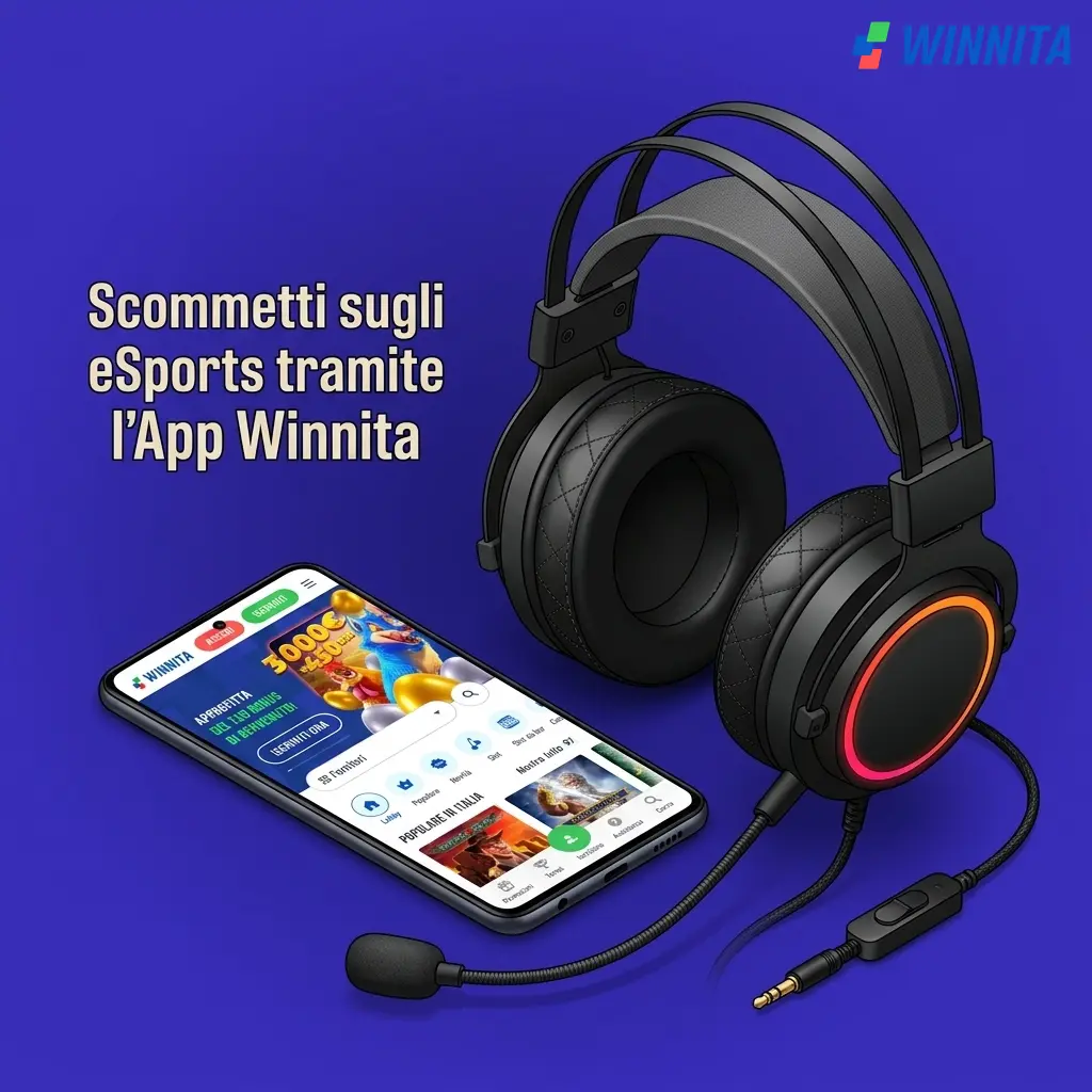 App Winnita per eSports su smartphone Android e iOS con scommesse live e pre-partita ottimizzate mobile.