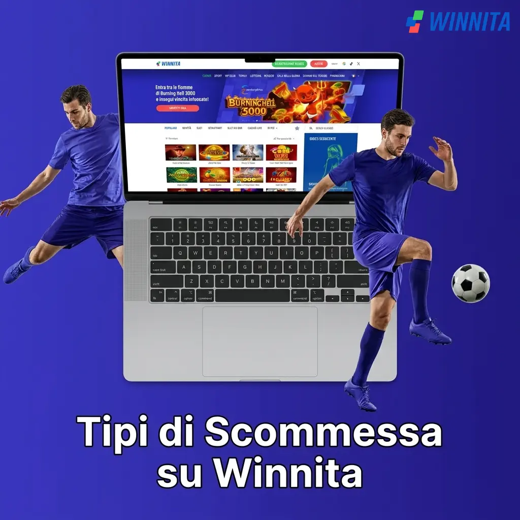 Tipi di scommessa su Winnita: singola, multipla, sistema, handicap e over/under per scommettitori italiani.
