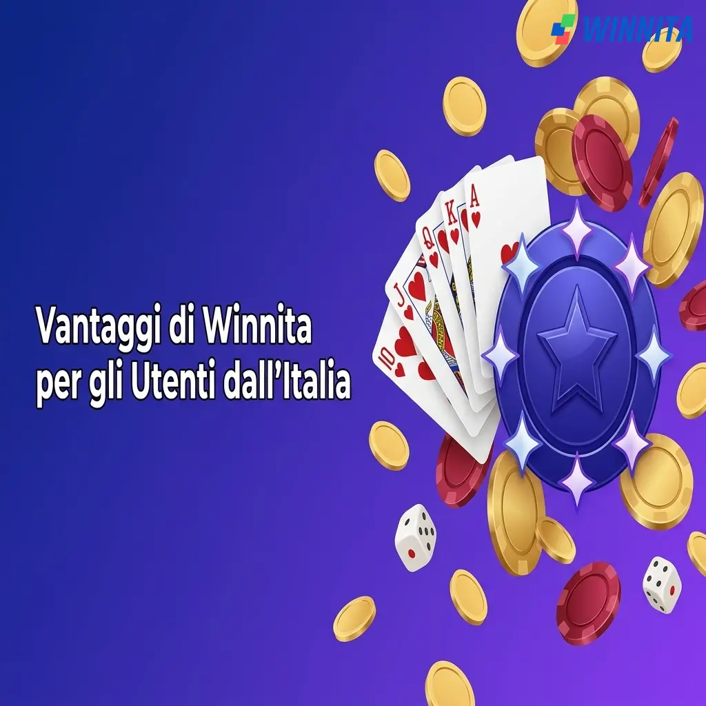 Vantaggi Winnita per utenti italiani: licenza MGA, interfaccia in italiano, pagamenti locali e bonus benvenuto.