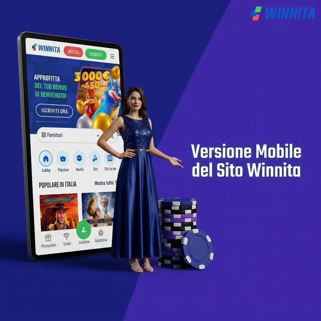 Versione mobile Winnita accessibile da browser senza installazione, compatibile con tutti i dispositivi mobili in Italia.