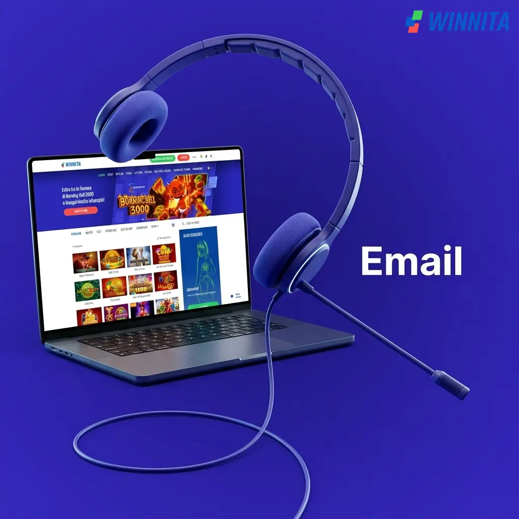 Supporto clienti Winnita via email: contatta support@winnita.com per assistenza su conto, pagamenti e bonus