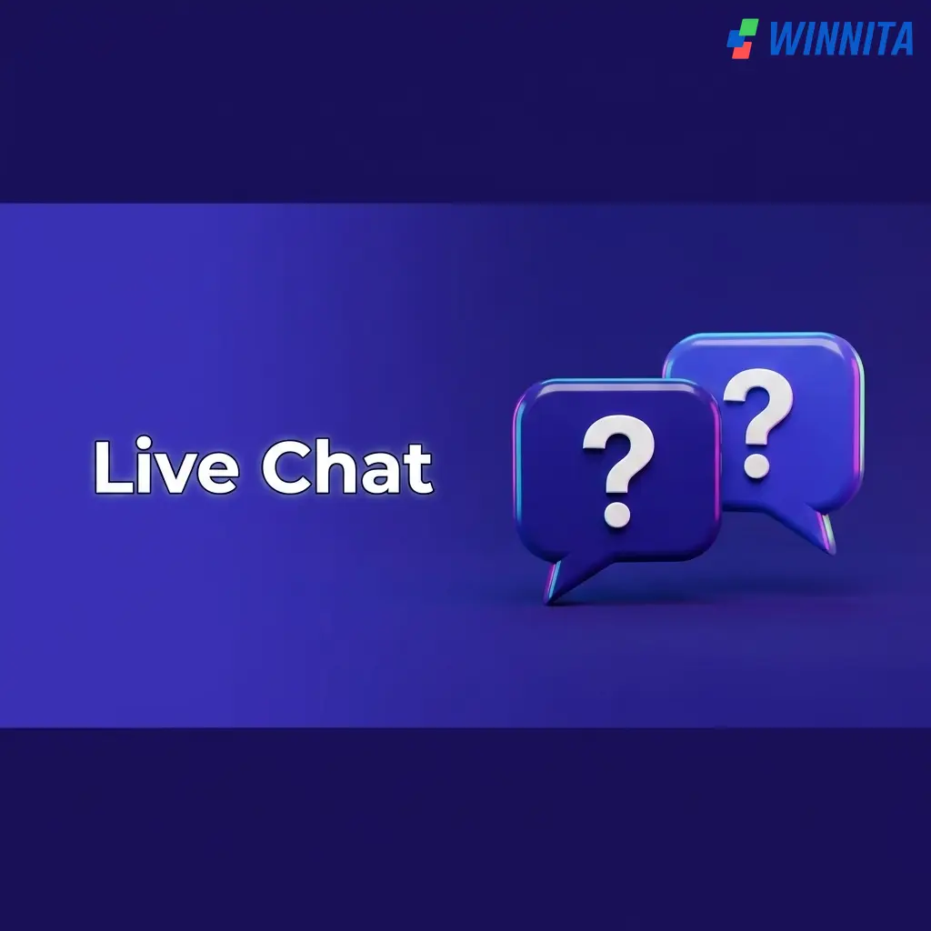 Icona della live chat Winnita attiva 24/7 per supporto in tempo reale ai giocatori su desktop e mobile