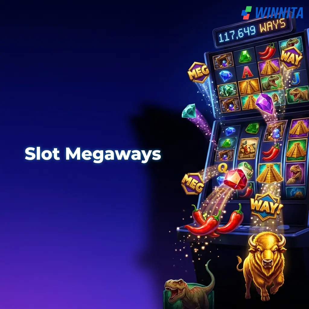 Slot Megaways con simboli variabili per rullo, fino a 117.649 combinazioni vincenti su Winnita.