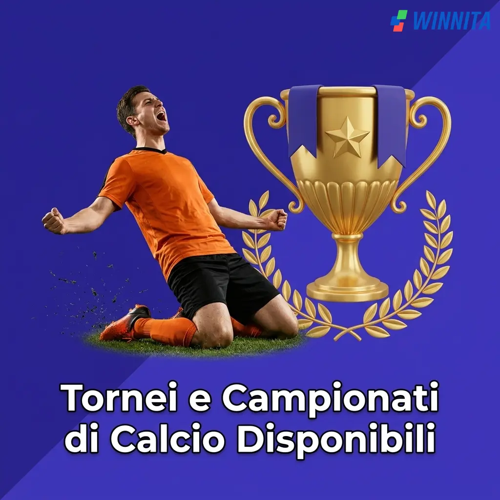 Tornei di calcio su Winnita: Serie A, Champions League, Premier League e Mondiali disponibili in prematch e live.